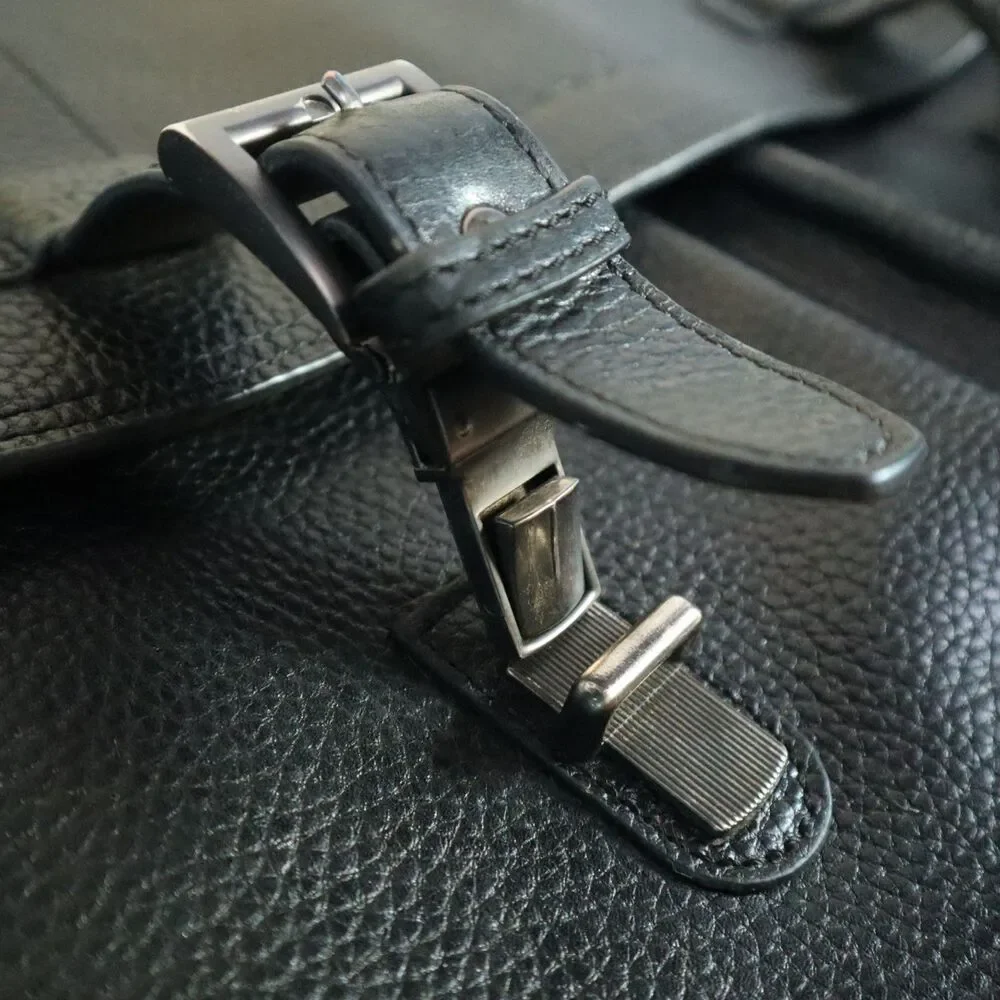Kenneth Cole Leather Briefcase lap top tote Bag Black 16